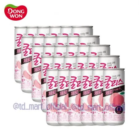 동원 쿨피스 제로 복숭아맛 230ml 30개