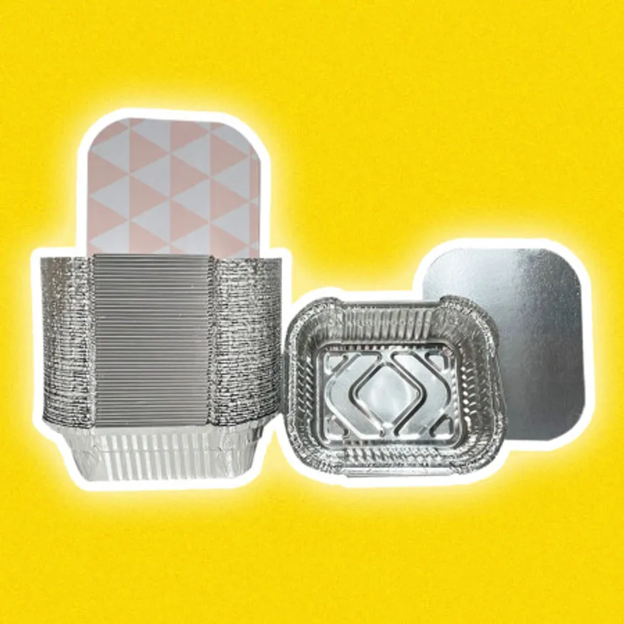 미니 은박도시락 뚜껑 포함 스파게티 배달 용기 500개 이미지