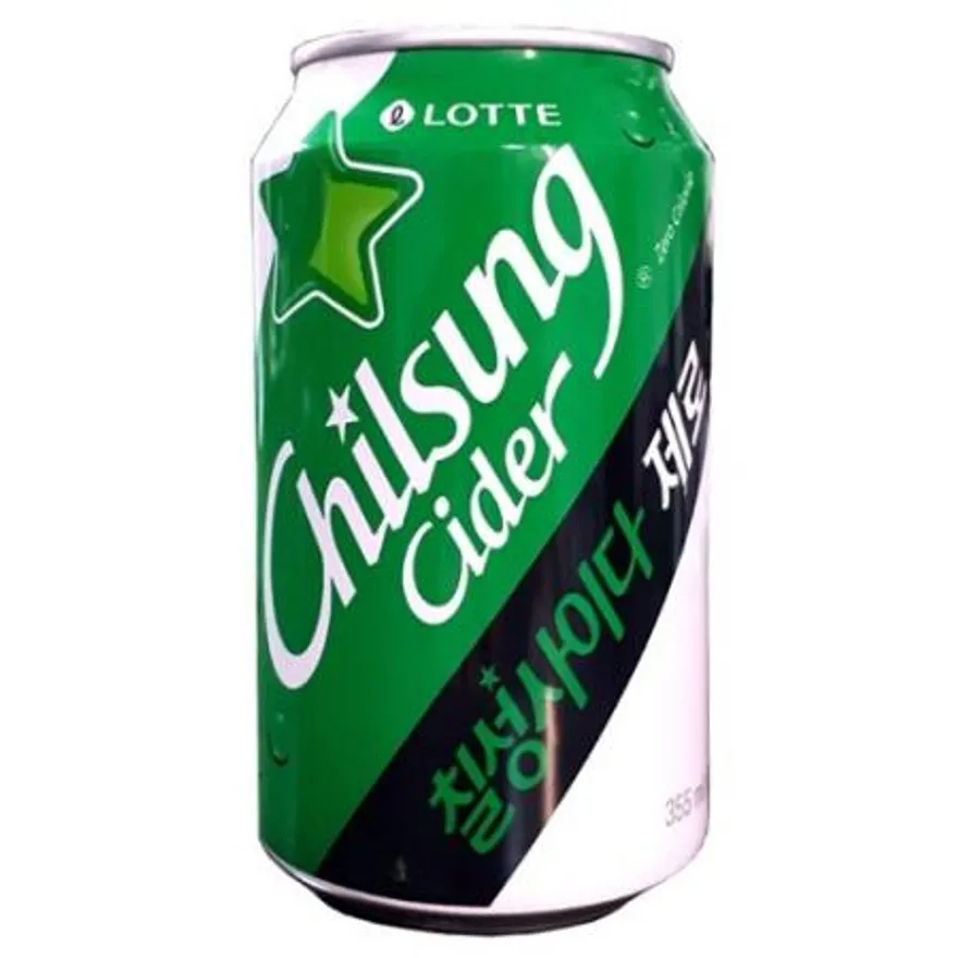 칠성 사이다 뚱 캔 제로 업소용 355ml X 24개 1박스 청량 탄산 음료 이미지