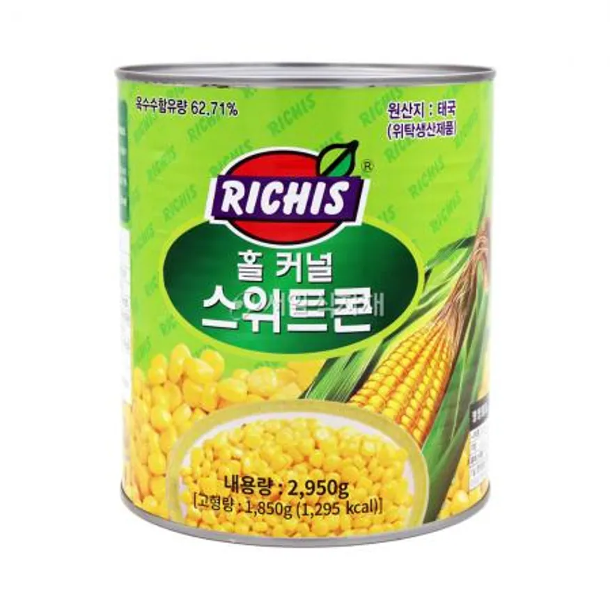 리치스 홀 커널 스위트콘 옥수수 캔 통조림 2.95kg 이미지