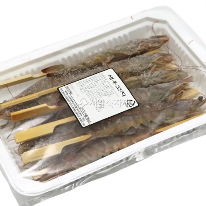 토담푸드 새우 꼬치 200g (10개입) 바베큐 구이 안주 간식 이미지
