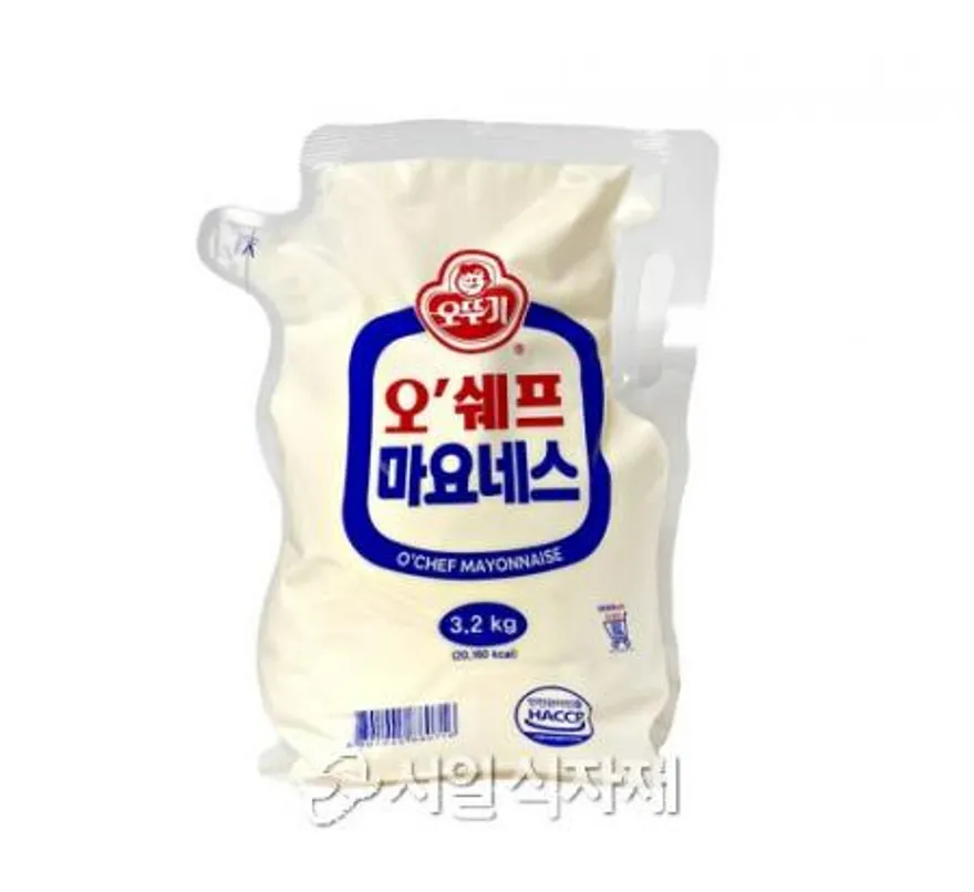 오뚜기 오쉐프 마요네즈 스탠딩 파우치 3.2kg 마요네스 업소용 대용량 이미지