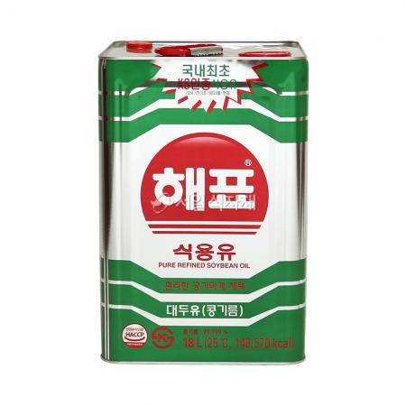 해표 식용유 대두유 콩기름 18L