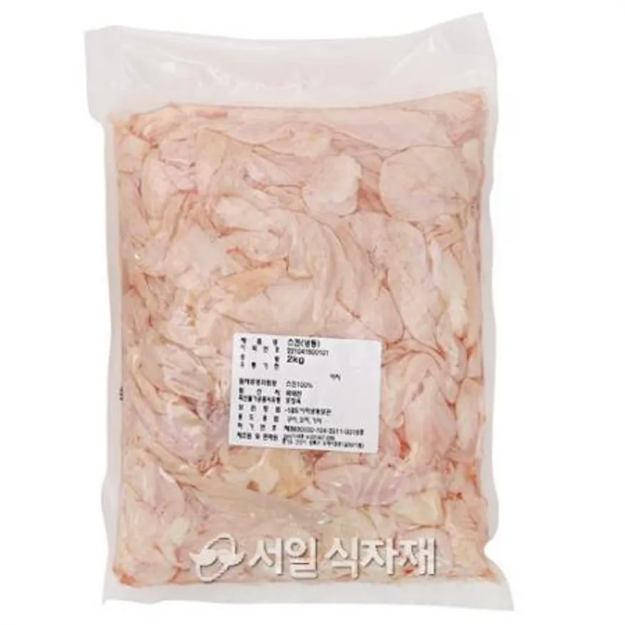 다우린 냉동 닭껍질 닭스킨 국내산 2kg 이미지