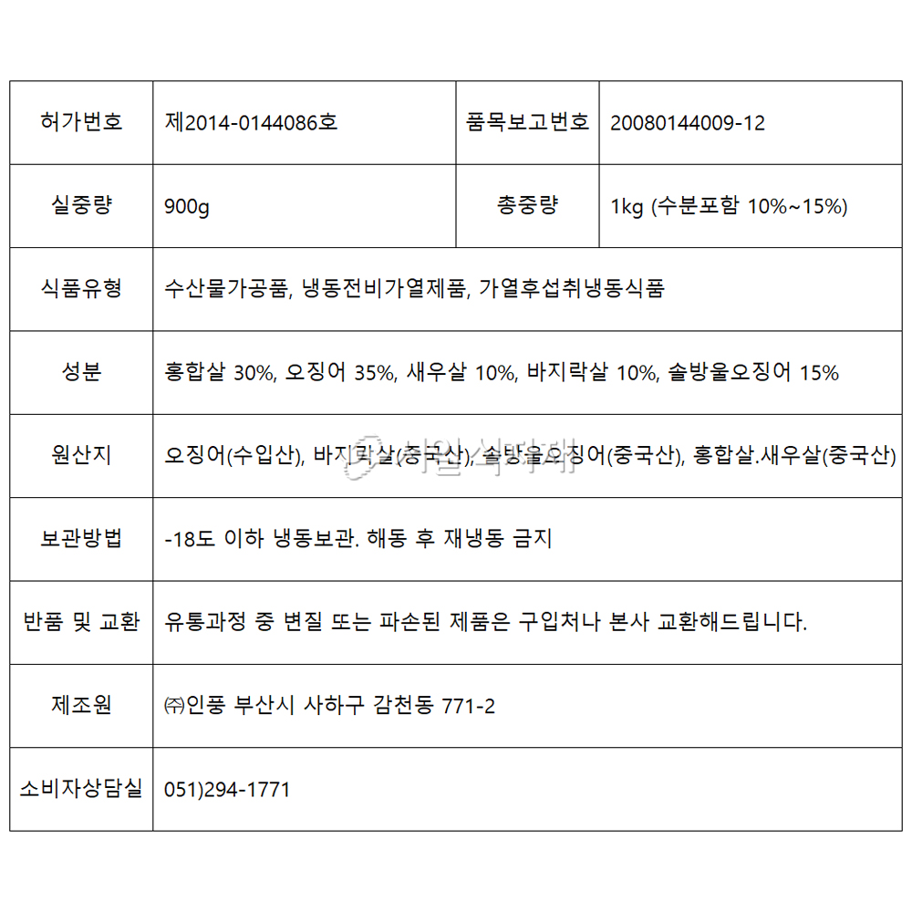 상품정보제공고시