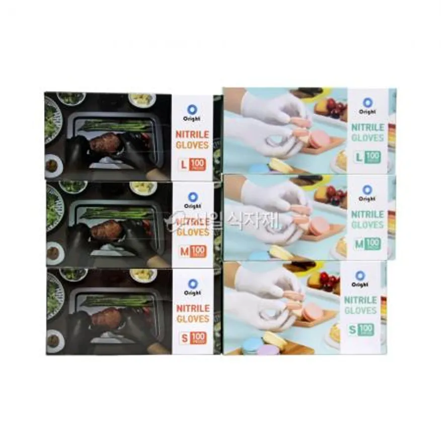 오라이트 니트릴 위생 장갑 검정색 소(S) 100매X10개 1박스 이미지
