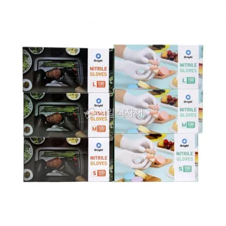 오라이트 니트릴 위생 장갑 검정색 소(S) 100매 이미지