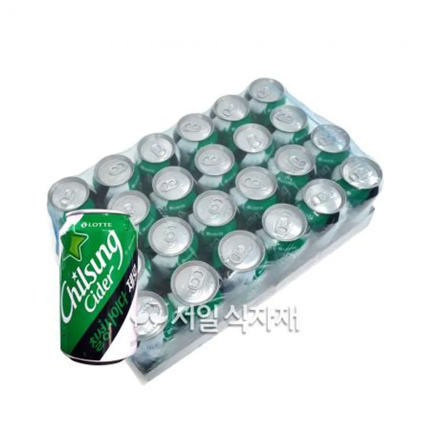 칠성 사이다 뚱 캔 제로 업소용 355ml X 24개 1박스 청량 탄산 음료 이미지