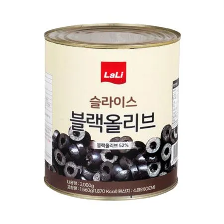 라리 블랙 올리브 슬라이스 3kg 통조림 토핑 피자재료