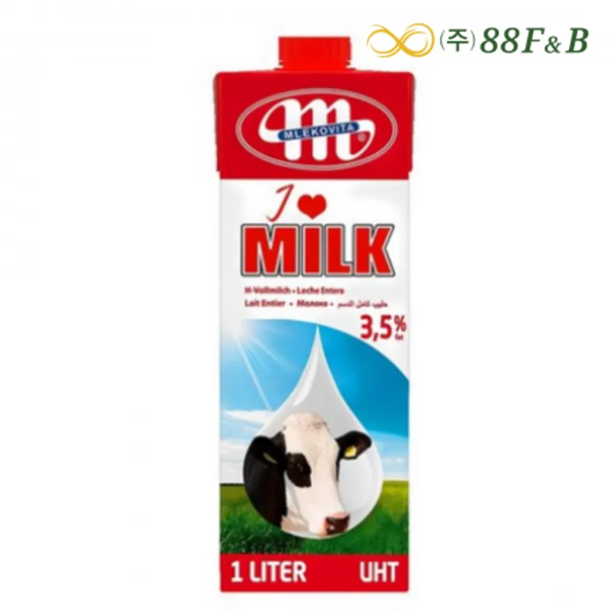 폴란드 멸균우유 1L 믈레코비타 유지방 3.5% 이미지
