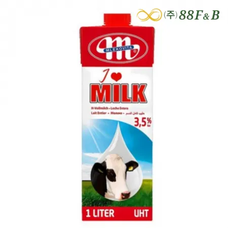 폴란드 멸균우유 1L 믈레코비타 유지방 3.5% 