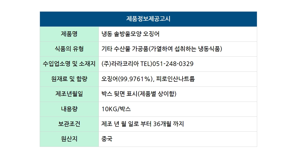 상품정보제공고시