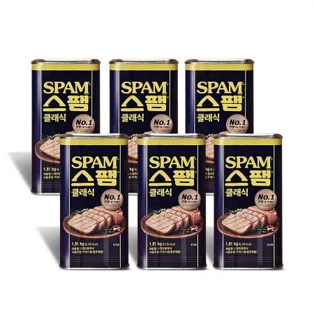 씨제이 스팸 대용량 1.8kg X 6개 1box 박스 스팸박스
