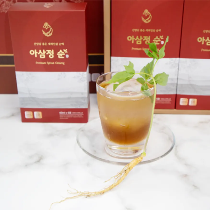 아삼정순: 산양삼을 품은 새싹인삼 순액 패키지 이미지