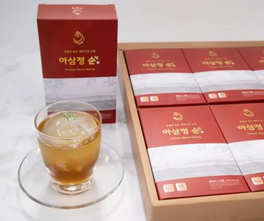 아삼정순: 산양삼을 품은 새싹인삼 순액 패키지 이미지