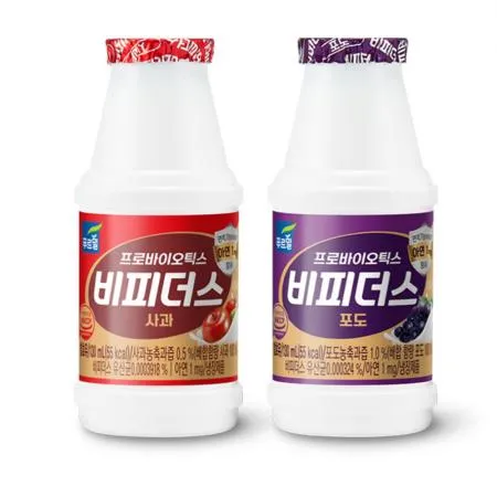 비피더스 사과16개입 + 포도16개입 130ml x 32개입 푸르밀