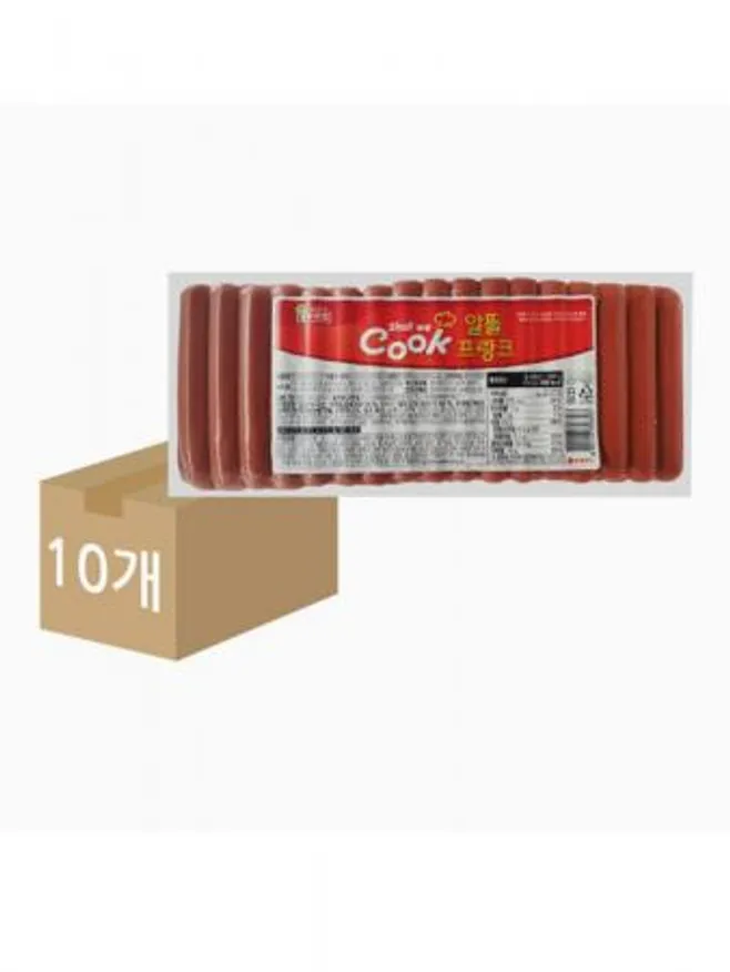 롯데 알뜰 후랑크소세지 1kg x 10개 박스판매 핫도그 소시지 프랑크 소시지 부대찌개용 이미지