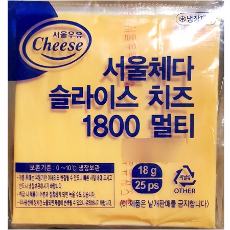 서울 체다슬라이스 치즈(18gx100장) 8개 식자재 업소용 대용량 동원 체다슬라이스 슬라이스치즈 달디단마켓 피자재료 간식 서울 체다 썬리치 이미지