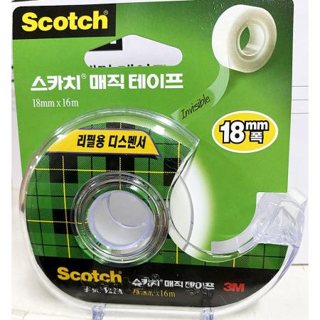 매직테이프(3M 18x16)X120개 스카치 투명 테이프 사무용 문구용 접착 고정 학교용품 가정용 대량구매