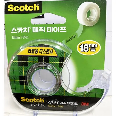 매직테이프(3M 18x16)X120개 스카치 투명 테이프 사무용 문구용 접착 고정 학교용품 가정용 대량구매