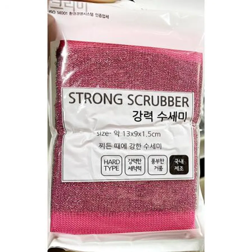 수세미(크리미 강력1p 13x9x1.5)X10개 크리미수세미 강력수세미 업소용수세미 식당수세미 주방수세미 설거지수세미 청소수세미 가정용수세미 스펀지수세미 이미지