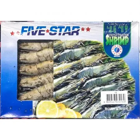 통새우 FO용 블랙타이거 15미 500g 1개 식자재 업소용 대용량 통새우 용 냉동 바나메이 새우 냉동수산물 수산물 이미지