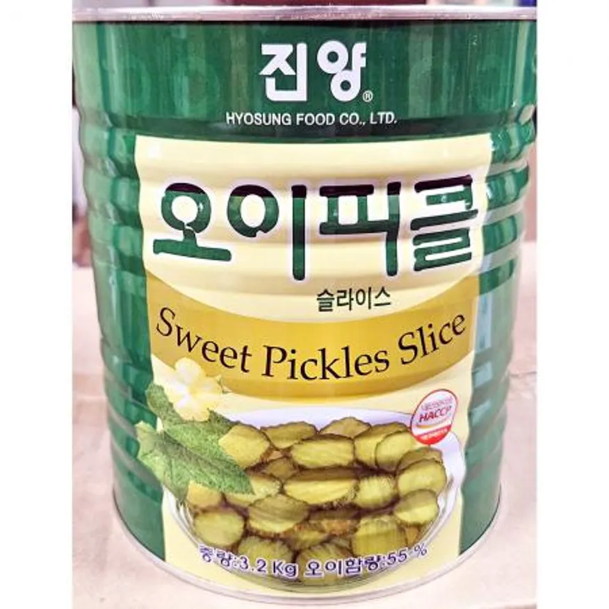 오이피클(슬 진양 3K)X6 피클 슬라이스피클 오이절임 업소용 대용량 햄버거재료 샌드위치재료 식당 카페 이미지