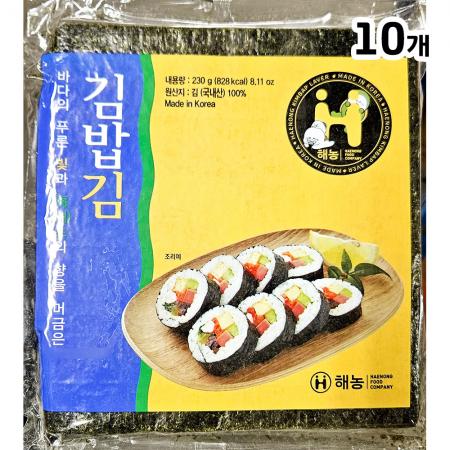 김밥김(해농 골드 100매 230g) 10개 식자재 업소용 대용량 해농 새우표 무료배송 구운김 상품 매 맛나푸드 메온셀 꼬마 이미지