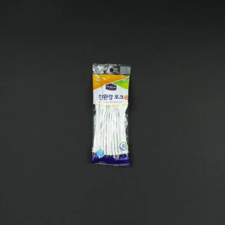 크린랩- 친환경포크 10개입 포크 친환경 일회용 생분해 업소용 식당용 카페용 배달용 캠핑용 위생용품 이미지