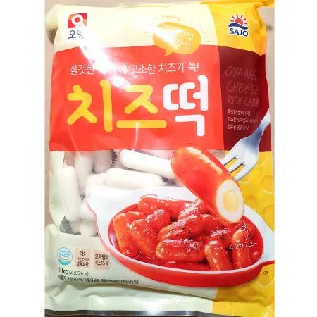 치즈떡(오양 1K) 15개 식자재 업소용 대용량 오양 치즈떡볶이 치즈 소울마켓 분식 떡볶이 떡안애 굳지않는 지산푸드