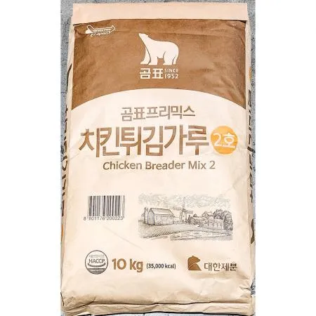 치킨튀김가루(2호 곰표 10K) 업소용 튀김가루 식자재 대용량 치킨집 튀김요리 치킨집재료 프랜차이즈치킨