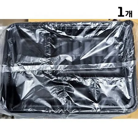 일회용기(WP 5칸 검정색 50입 돈까스용) 1개 식자재 업소용 대용량 일회용 은박 크라프트 뚜껑 펄프 샌드위치 과일컵 소스 재군만세 이미지