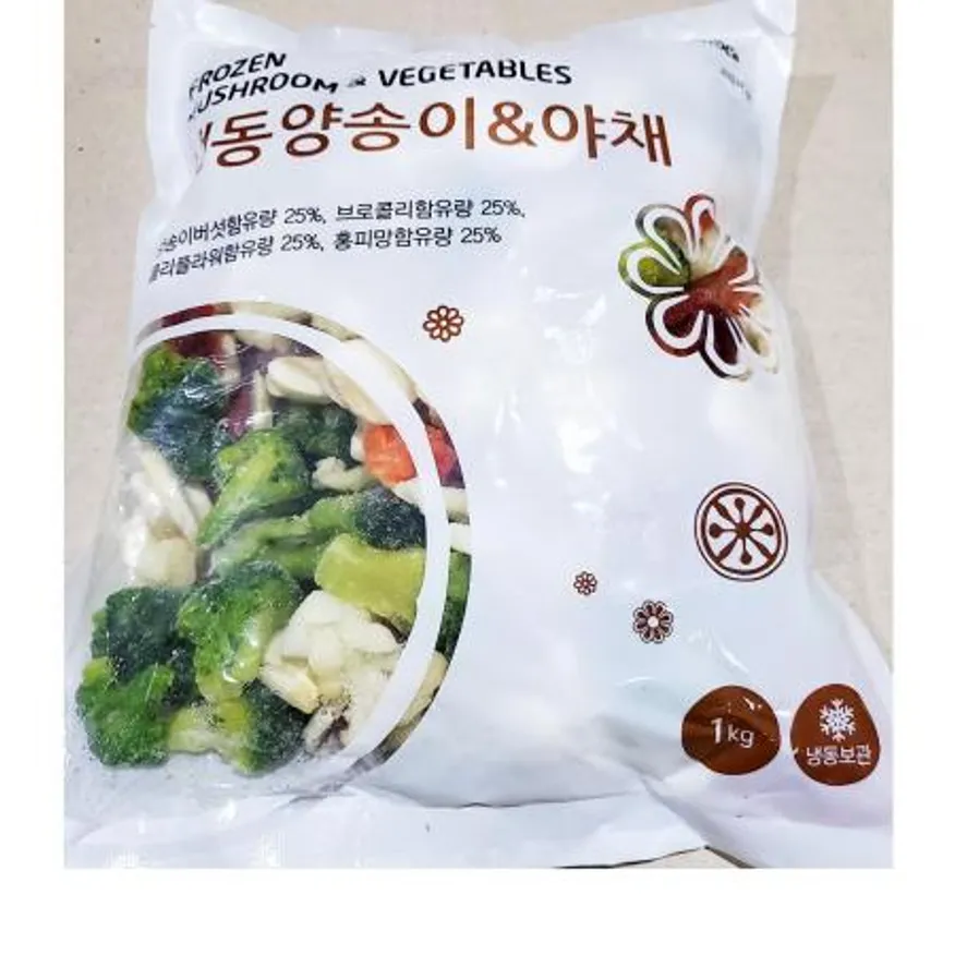 랜시푸드 양송이야채(4종 1K) 1개 식자재 업소용 대용량 아스파라거스 야채 홀파라거스 천일 랜시양송이 선인 랜시 대용량 냉동야채 이미지