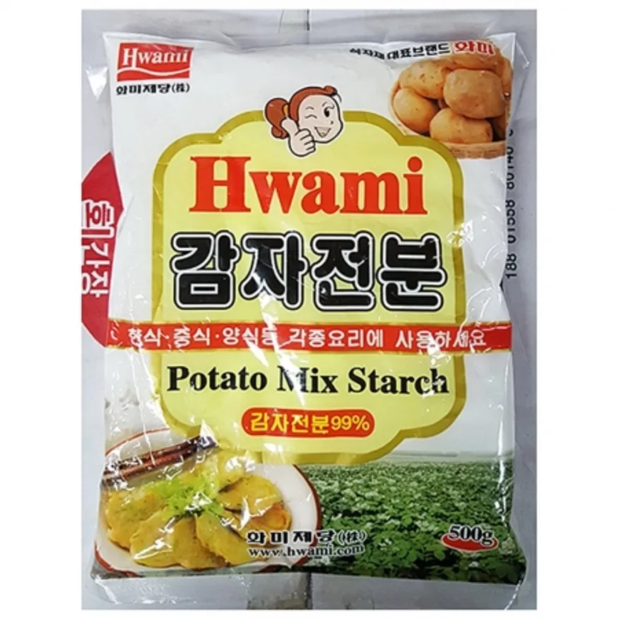 감자전분(화미 500g)X30 업소용 대용량 전분 감자녹말 요리재료 튀김가루 식자재 소스 농축제 제과제빵 재료 이미지