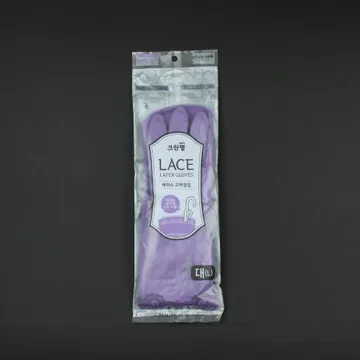 크린랩- 레이스고무장갑 바이올렛 대 1개 식자재 업소용 대용량 크린랩 크린랲 고무 기모 고리 고리고무장갑 미니