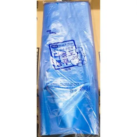 다용도봉투(파란색 40L 55x75cm 100매) 식자재 업소용 대용량 비닐 에코프랜드 비닐봉투 다용도봉투 튼튼 손잡이 힘찬 말랑 파란색
