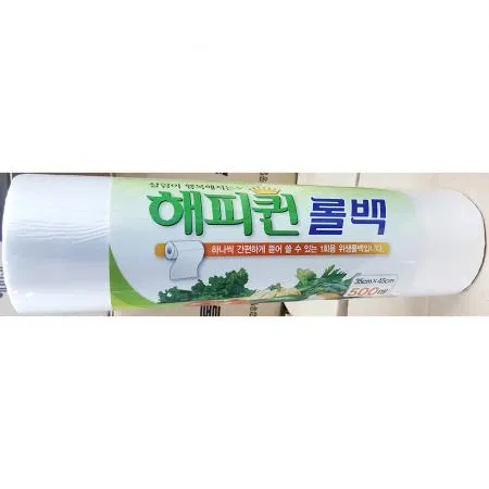 롤백(해피퀸 대 35x45 500매)X12개 위생롤백 식품롤백 비닐롤백 pe롤백 식당포장롤백 정육점롤백 청과물롤백 업소용롤백 마트롤백