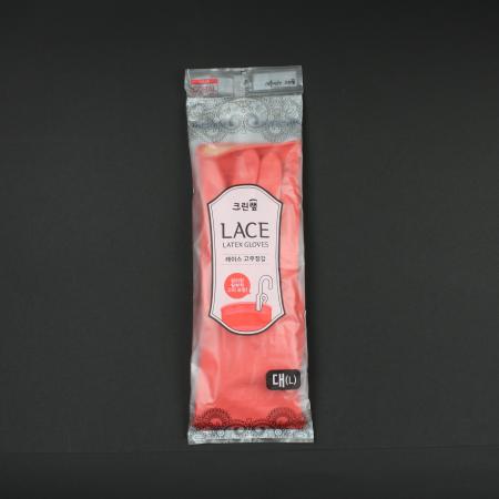 크린랩- 레이스고무장갑 코랄 대 고무장갑 주방장갑 설거지장갑 청소장갑 업소용 가정용 코랄고무장갑 대형고무장갑