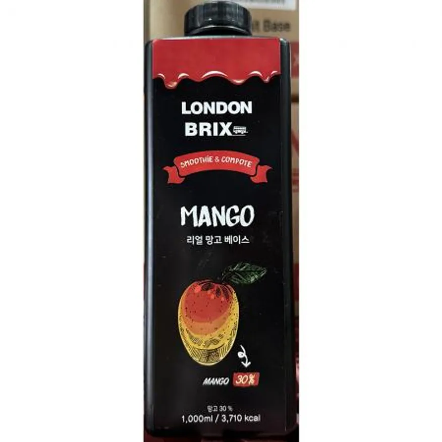 리얼베이스블랙라벨(런던브릭스 망고 1.2K) X6 음료베이스 에이드베이스 과일베이스 주스원액 카페재료 망고베이스 업소용음료 음료시럽 망고원액 이미지