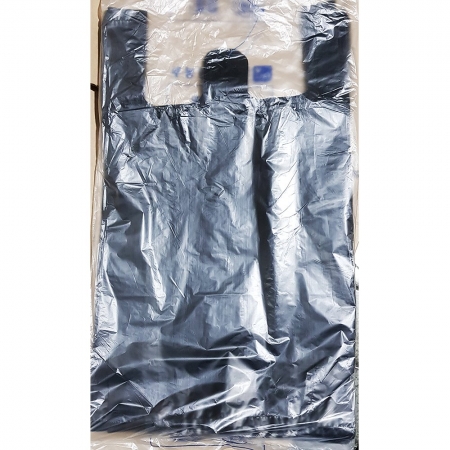 비닐쇼핑백 검정색 (37 x46cm) 70매 20개 식자재 업소용 대용량 검정 재활용 손잡이 손잡이비닐 쓰레기 도시락 인쇄 생분해 속 이미지