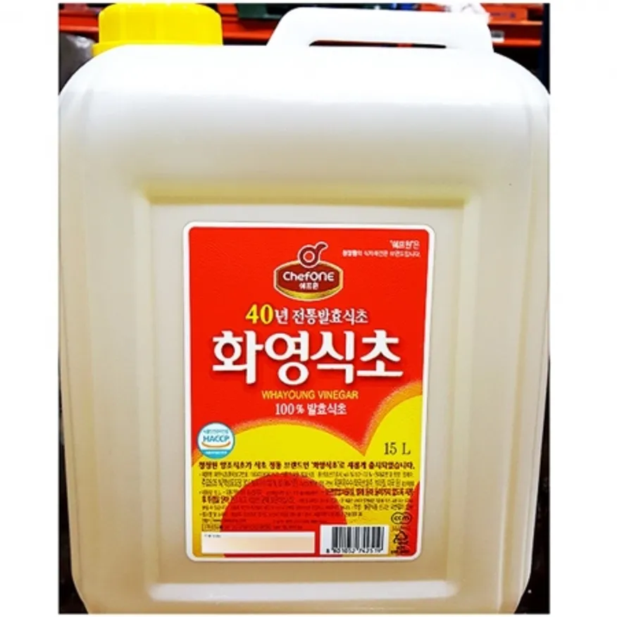 양조식초(화영 15L) 1개 식자재 업소용 대용량 쉐프원 식자재 양조식초 화영식초 청정원 사과 더식구 전국택배 쉐프 이미지