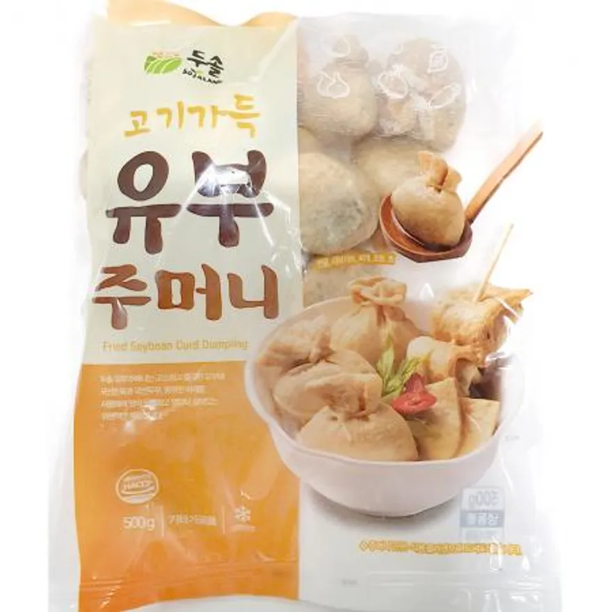 유부주머니(두솔 고기나라 500g) 유부 두솔고기나라유부주머니 업소용 식자재 대용량 어묵탕재료 오뎅탕재료 분식재료 분식집 이미지