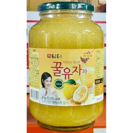 꿀유자차(담터 병 2K) 카페용 식당용 홈카페 선물용 감기차 유자청 액상차 전통차 과일청 꿀차