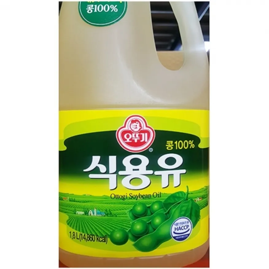 콩식용유(오뚜기 1.8L) 식용유 콩기름 튀김유 튀김용 대용량 식물성기름 식자재 업소용 식당식용유 이미지