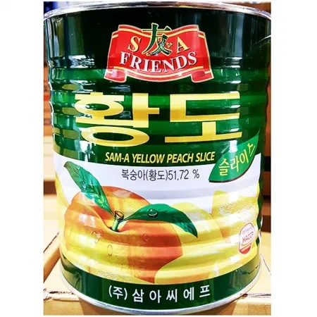 황도캔(삼아씨에프 2.95K) 황도통조림 과일통조림 업소용 대용량 카페재료 디저트재료 급식 샐러드바 뷔페식자재