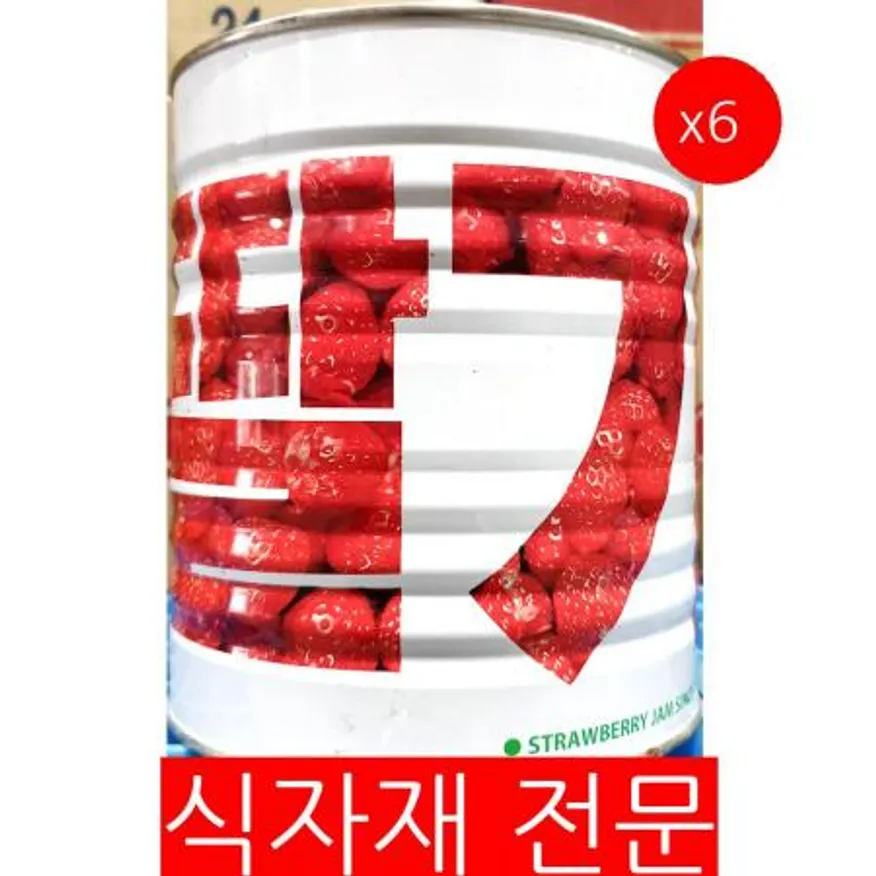 딸기잼(가림 3K)X6 딸기쨈 잼 과일잼 업소용 대용량 식자재 카페재료 빵재료 스프레드 이미지
