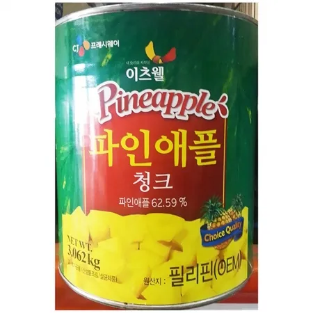 파인애플캔(청크 이츠웰 3K) 식자재 대용량 업소용 카페재료 샐러드재료 파인애플 통조림과일