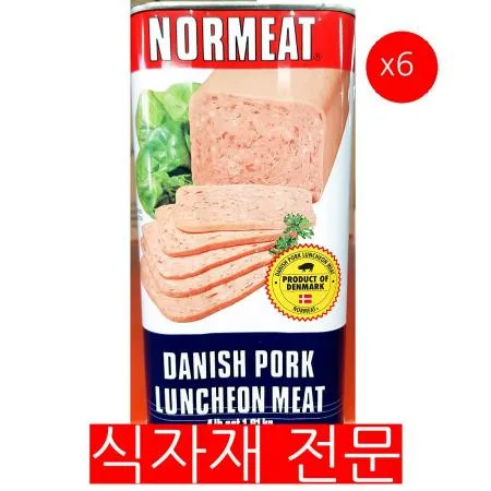 노미트햄캔(런천미트 B급 1.81K)X6 식자재 업소용 대용량 부대찌개재료 캠핑음식 햄캔 부대햄 고기없는 햄 식물성 캔햄