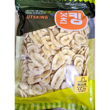 바나나칩(800g) 12개 식자재 업소용 대용량 바나나칩 무설탕 대용량 아이 동결 맛사랑 건바나나 조비스 주전부리