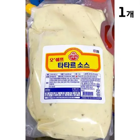 타타르소스(오뚜기 3k) 1개 식자재 업소용 대용량 타르타르 수지스 노랑 미담채 오뚜기 달디단마켓 맘스맘 아워홈 동원 이미지